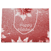 Sac cadeau de Noël Feuille Rouge (Devant)