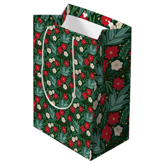 Sac cadeau de Noël Floral (Dos Angle)