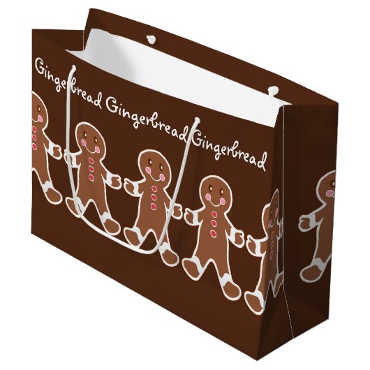 Sac cadeau de Noël Gingerbread Boys (Devant Angle)