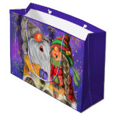 Sac Cadeau de Noël Gnome Couple Heureux (Dos Angle)