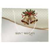 Sac cadeau de Noël Gold Bells (Dos)