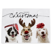 SAC CADEAU DE NOËL HEUREUX CHIENS CÉLÉBRER (Devant)