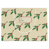 Sac cadeau de Noël Holly Name (Devant)