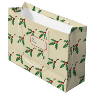 Sac cadeau de Noël Holly Name