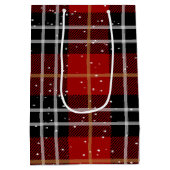 Sac cadeau de Noël Husky sur Buffalo plaqué moyen (Dos)