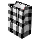 Sac cadeau de Noël Husky sur Buffalo plaqué moyen (Dos Angle)