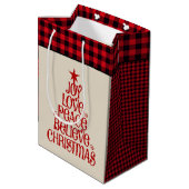 Sac cadeau de Noël-Joy Amour Paix Croire Plaid (Dos Angle)