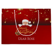 Sac cadeau de Noël Joyeux Père Noël personnalisé (Devant)