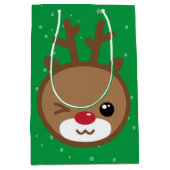 Sac cadeau de Noël Kawaii Reindeer (Devant)