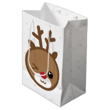 Sac cadeau de Noël Kawaii Reindeer