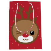 Sac cadeau de Noël Kawaii Reindeer (Devant)