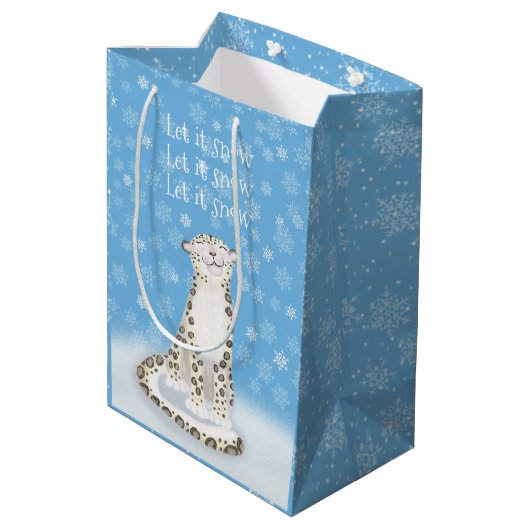 Sac cadeau de Noël 'Let it snow' mignon léopard de (Dos Angle)