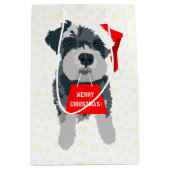 Sac cadeau de Noël Mini Schnauzer Chien Santa Hat (Devant)