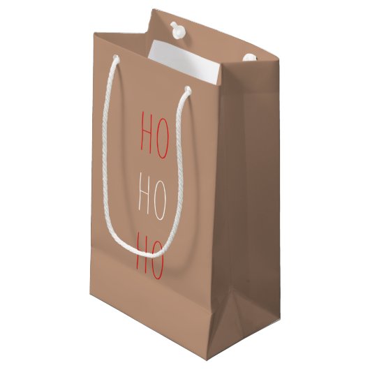 Sac cadeau de Noël minimaliste HO HO HO (Devant Angle)