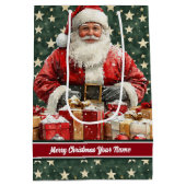 Sac cadeau de Noël, Monogramme personnalisé (Dos)