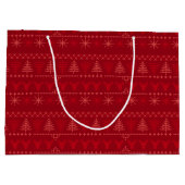 Sac cadeau de Noël Motif rouge nordique - Grand (Dos)