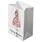 Sac cadeau de Noël moyen (Devant Angle)