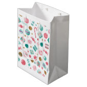 Sac cadeau de Noël moyen à la menthe et à la canne (Devant Angle)