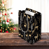 Sac cadeau de Noël Noir d'or