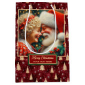 Sac cadeau de Noël père Noël & Mme Claus Aquarelle (Devant)