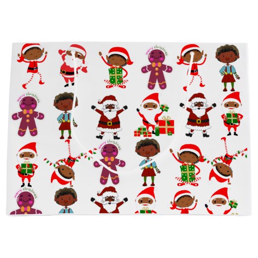 Sac cadeau de Noël Père Noël noir (Devant)