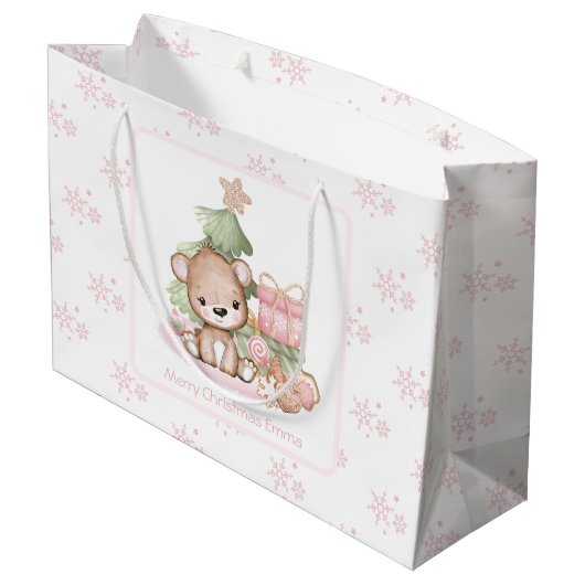 Sac Cadeau De Noël Personnalisé Pour Fille (Dos Angle)