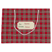 Sac cadeau de Noël personnalisé Red Plaid (Devant)