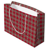Sac cadeau de Noël personnalisé Red Plaid (Dos Angle)