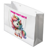 Sac cadeau de Noël personnalisé Unicorn (Devant Angle)