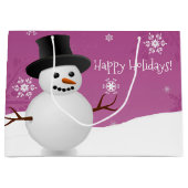 Sac cadeau de Noël Pink Snowman (Devant)