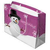 Sac cadeau de Noël Pink Snowman (Dos Angle)