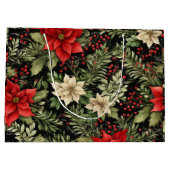 Sac cadeau de Noël Poinsettias (Dos)