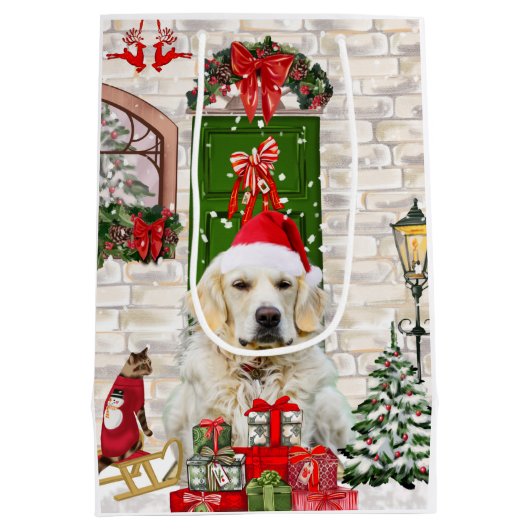 Sac cadeau de Noël pour chien d'or Retriever (Dos)
