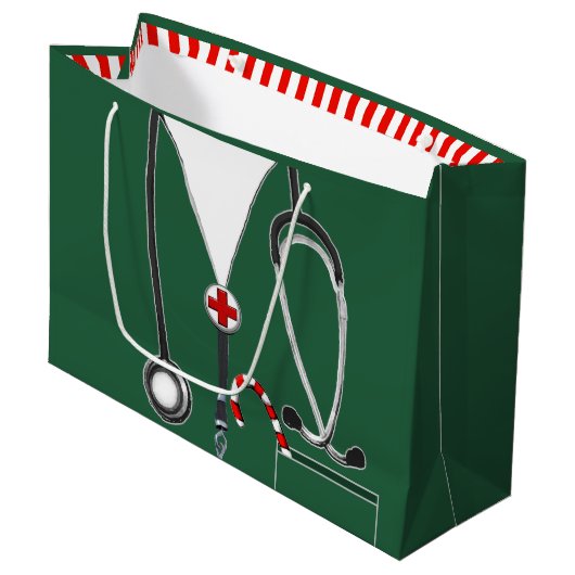 Sac cadeau de Noël pour médecin ou infirmière (Devant Angle)