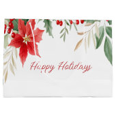 Sac cadeau de Noël Red Poinsettia (Dos)