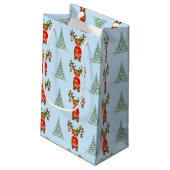 Sac Cadeau De Noël Reindeer Et Pine Trees (Dos Angle)