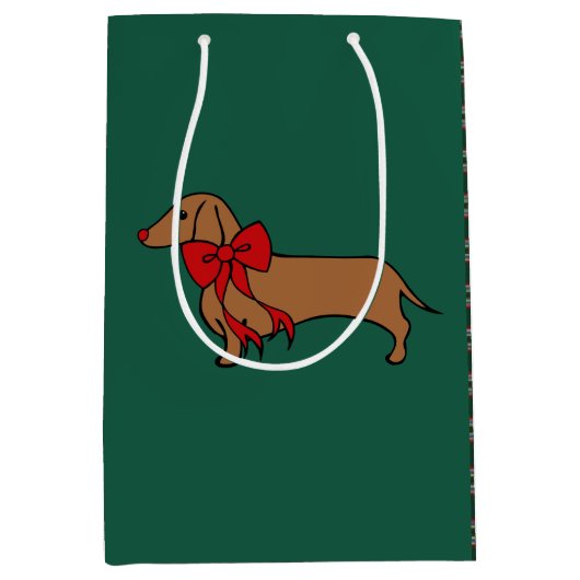 Sac cadeau de Noël rétro Dachshund (Devant)
