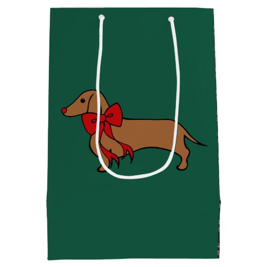 Sac cadeau de Noël rétro Dachshund (Dos)