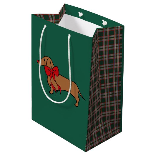Sac cadeau de Noël rétro Dachshund (Dos Angle)