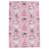 Sac cadeau de Noël rose (Devant)