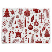 Sac cadeau de Noël rouge blanc (Devant)