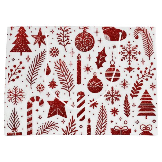 Sac cadeau de Noël rouge blanc (Devant)