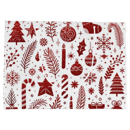 Sac cadeau de Noël rouge blanc (Dos)