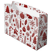 Sac cadeau de Noël rouge blanc (Dos Angle)