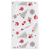 Sac cadeau de Noël rouge et argent - Petit, brilla (Dos)