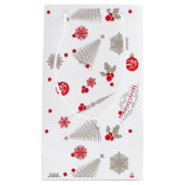 Sac cadeau de Noël rouge et argent - Petit, brilla (Devant)