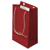 Sac Cadeau de Noël Rouge Foncé (Devant Angle)