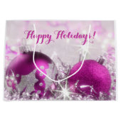 Sac Cadeau De Noël Rouge Violet Et Argent (Devant)