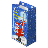 Sac cadeau de Noël Skiing Père Noël (Devant Angle)