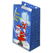 Sac cadeau de Noël Skiing Père Noël (Dos Angle)